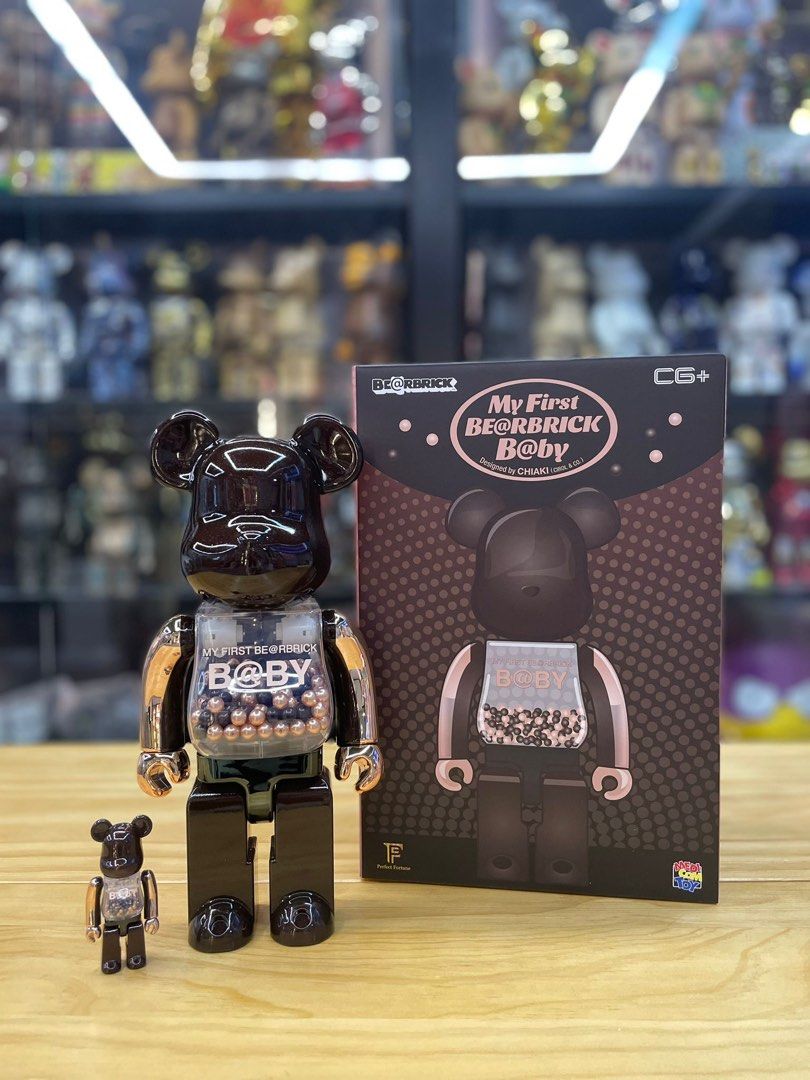 100% & 400% Be@rbrick My First Baby Be@rbrick Gold Pink ...