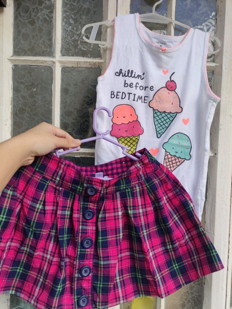 10 yo mini skirt 10yo Girl Top and Palda Short Skirt, Babies & Kids, Babies & Kids Fashion  on Carousell