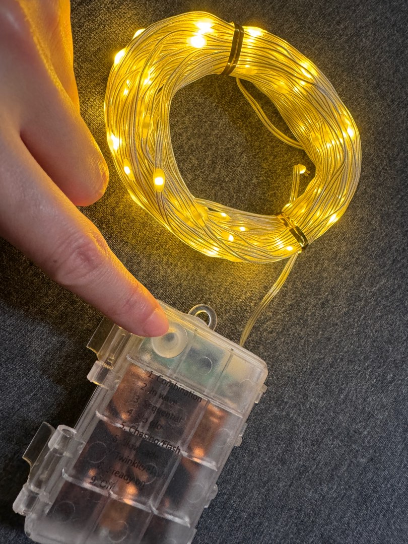 (W现货) 15-meter long warm white camping light string (waterproof remote control battery box), 150 LED string lights, 8 flashing modes, romantic atmosphere/decoration for celebration/indoor/camping, ultra-lightweight, easy to use, Portable LED Light String62859981476226113