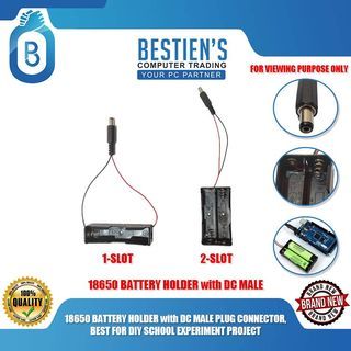 18650 BATTERY HOLDER with DC MALE PLUG CONNECTOR, BEST FOR DIY SCHOOL EXPERIMENT PROJECT
