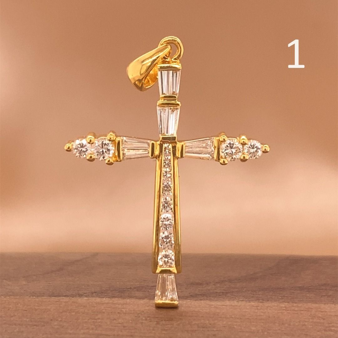 18K and 20K Yellow Gold Cross Pendant Women s Fashion Jewelry