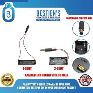 AAA BATTERY HOLDER 1.5V with DC MALE PLUG CONNECTOR, BEST FOR DIY SCHOOL EXPERIMENT PROJECT