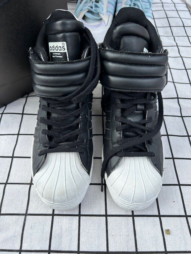 Adidas superstar high black top