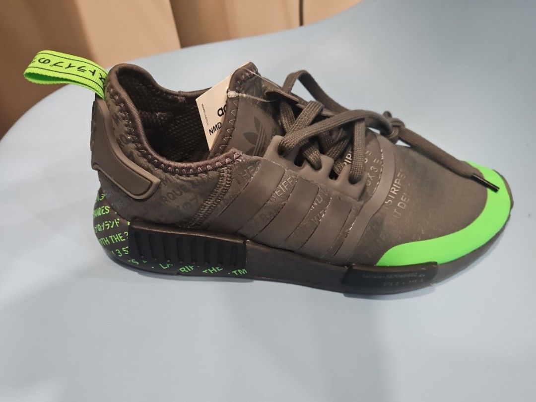 Adidas NMD R1 Grey Neon Green FV1727 Men s Fashion Footwear Sneakers on Carousell