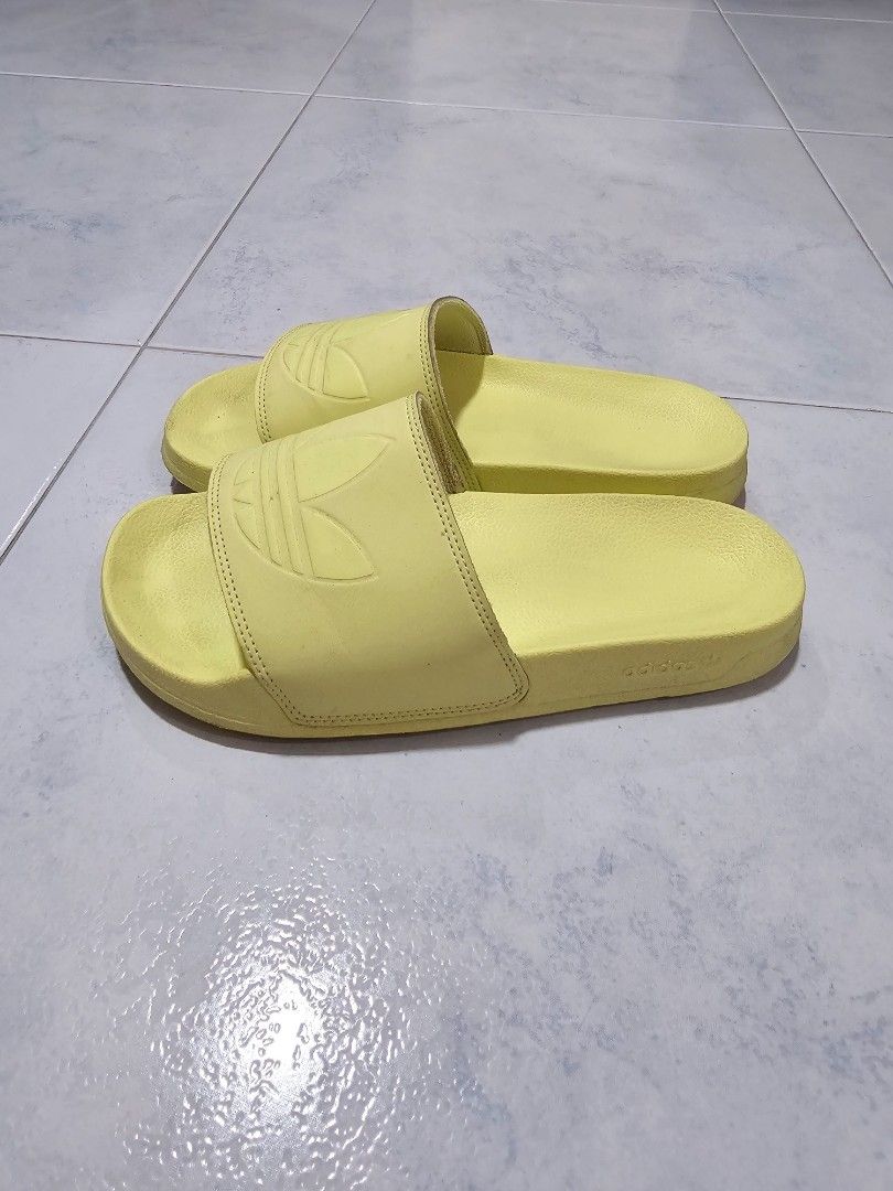 Adidas Originals Neon Yellow Slides