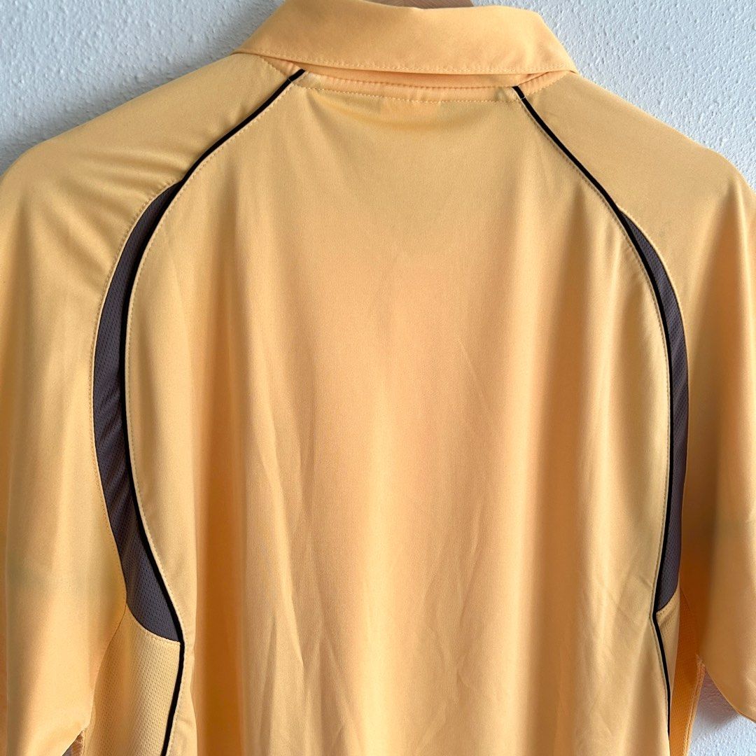 Adidas Yellow Collared Dri Fit Short Sleeve Polo Shirt Top