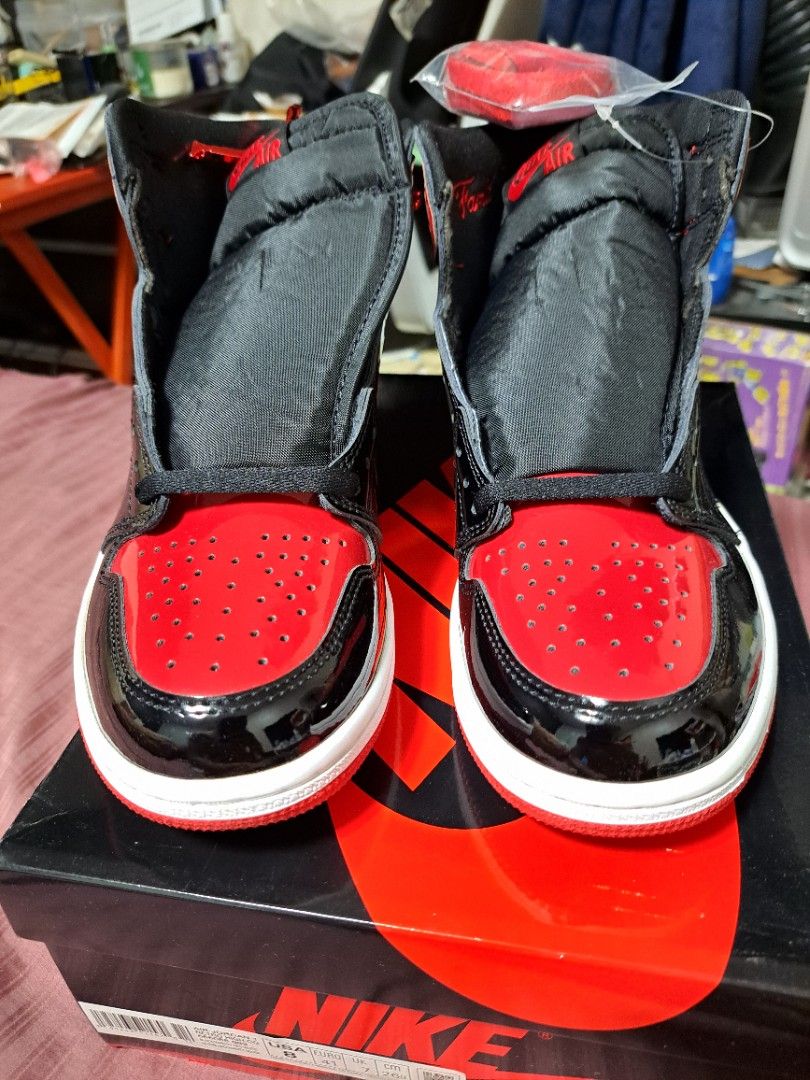 Jordan Bred Worn In The 90s Air Jordan Patent Bred, Men's Fashion