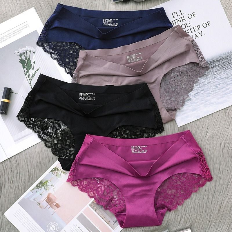 BEST AND CHEAPEST 2.9 ONLY FOR PIECE Women Ice Silk lace One Piece Seamless Panties Seluar Dalam Wanit Cmfortable Women Clothing Underwear