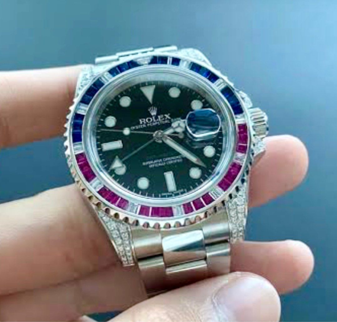 Gmt master 2 outlet diamond bezel