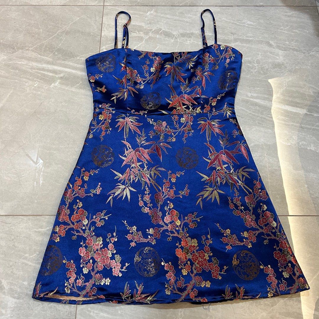 Blue Floral Oriental Dress Women s Fashion Dresses Sets