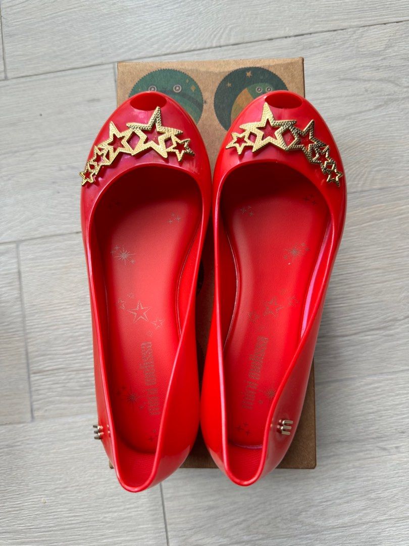 BNIB Red with Gold Stars Mini Melissa US13