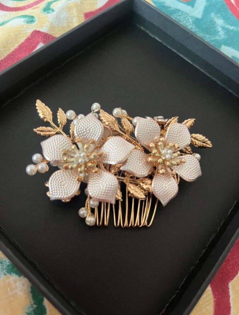 Bridal Elegant Floral Theme Gold Hair Accessories