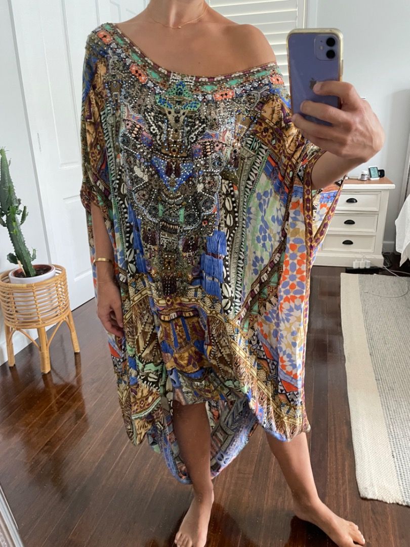 Camilla Round Neck Kaftan - Size S (Category: Women's Clothes) located in Canberra. Submitted by catherine86816 (Listing ID 1284249929, Image 2). Description: Round neck Camilla Kaftan Size S - in perfect condition. This item can be worn in many ways and is the perfect summer addition to your wardrobe for beach days and holidays and any outing. RRP $600.