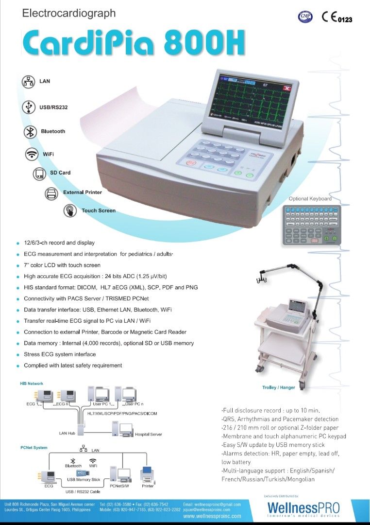 Electrocardiograph machine(ECG) Cardipia800h (Category: Medical Supplies & Tools) located in Angeles City. Submitted by ryainramos (Listing ID 1284091660, Image 3). Description: .