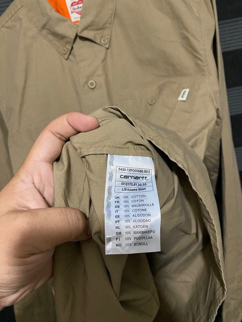 Carhartt WIP L S Adams shirt Men s Fashion Activewear on Carousell