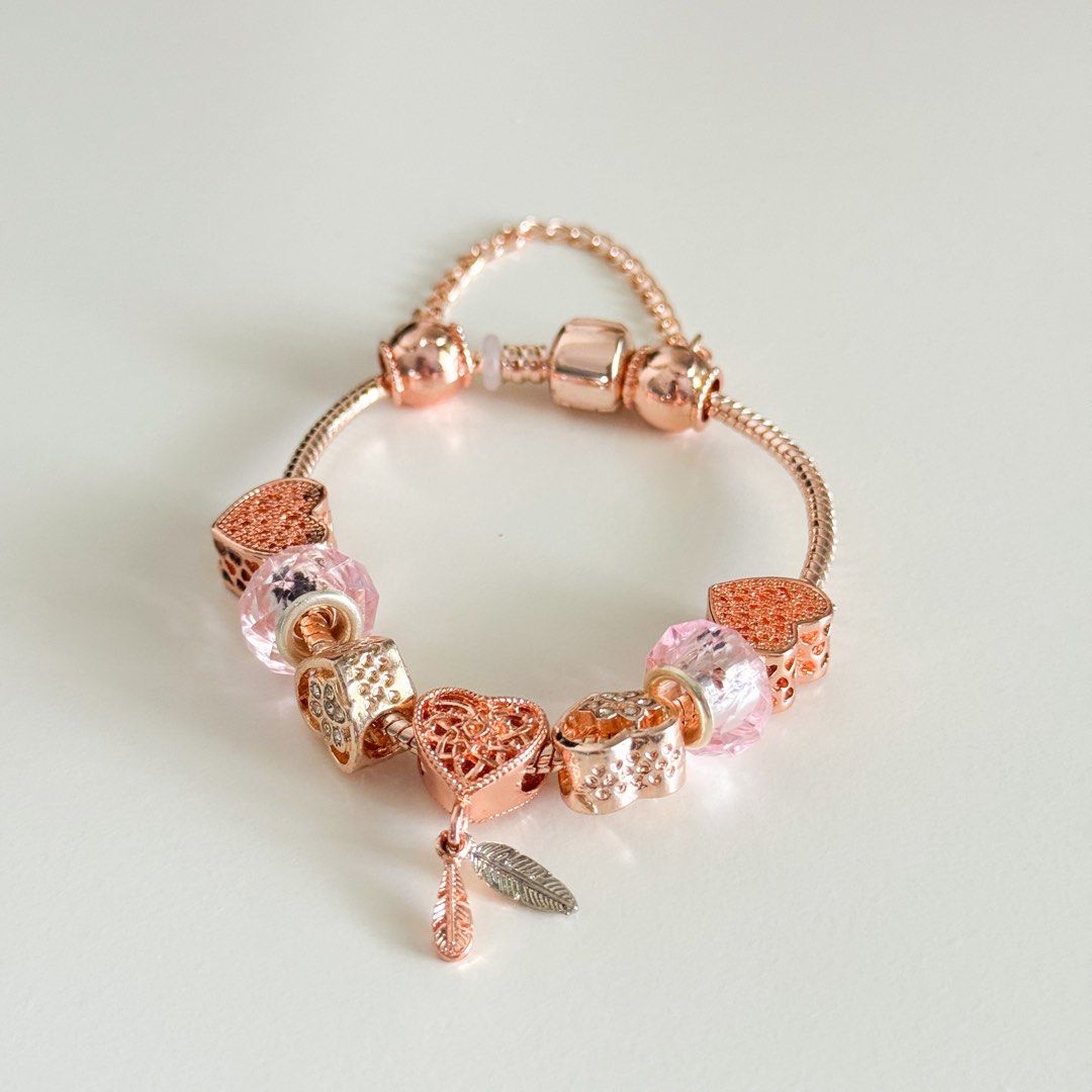 Amazon.com: FZSWD Vintage Rose Gold Gigantic Pendant Charm Bracelets with  Enamel MOM Beads DIY Bracelet for Mother Women Jewelry Gift : Clothing,  Shoes & Jewelry