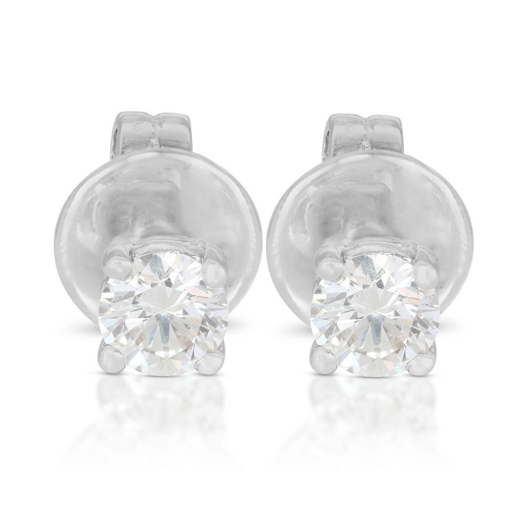 White gold stud outlet earring set