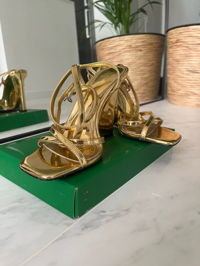 CNY Golden Mirror Sandal Heels JLO Women s Fashion Footwear