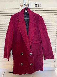 Red wool jacket on sale ladies