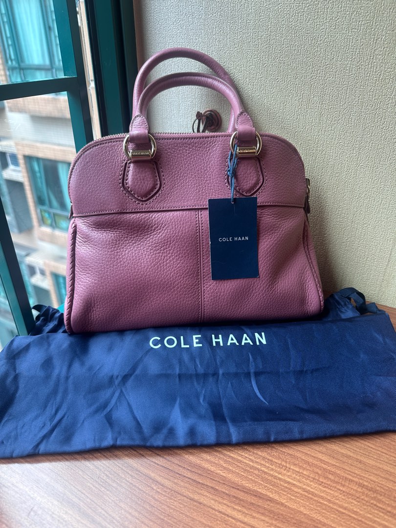 Cole Haan village Brown Pebble Leather Handbag, Doubl… - Gem