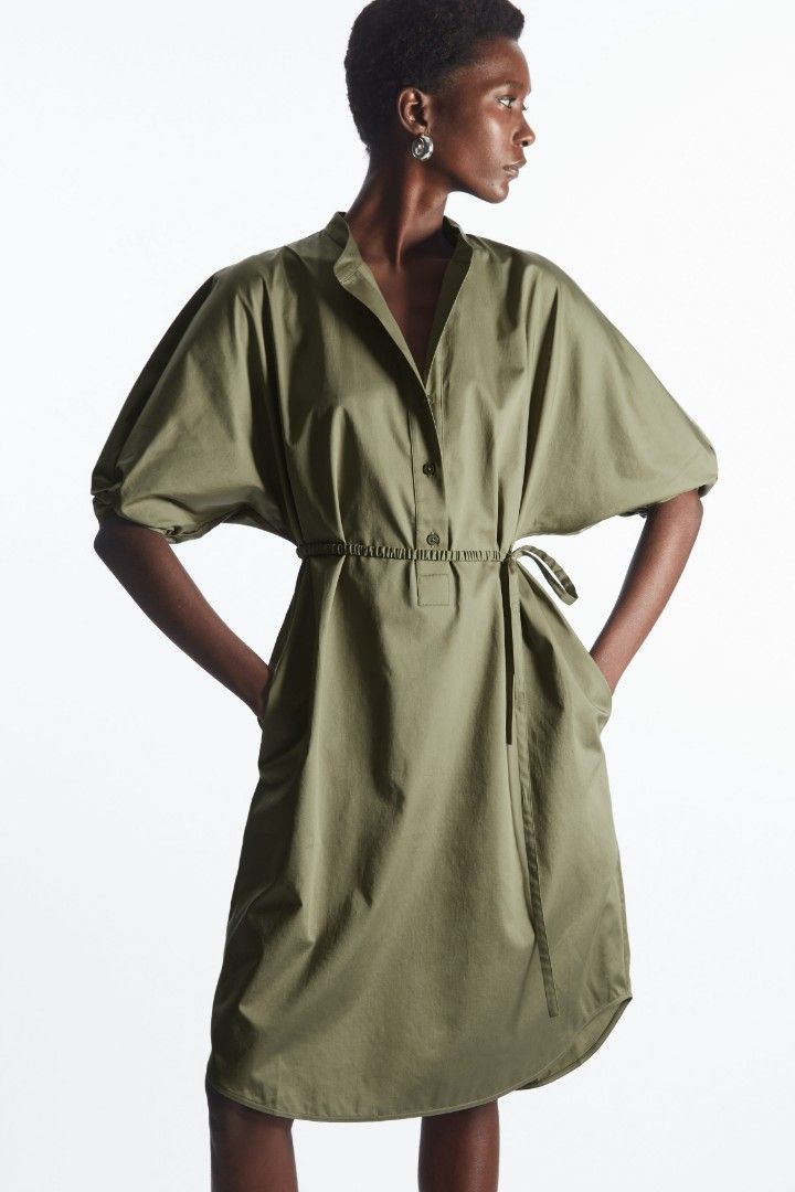 cos green shirt dress Cos Organic-cotton Shirt Dress In Green