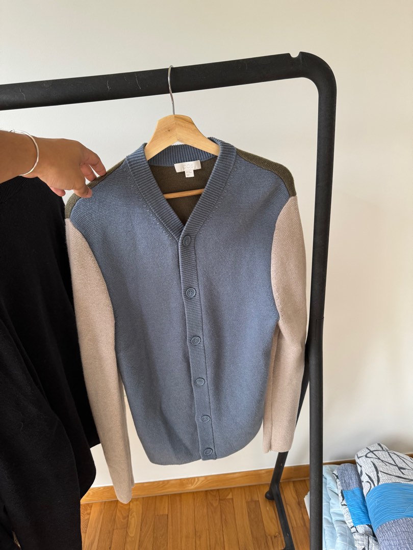 Cos colour block cardigan new arrivals