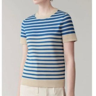Cos Stripe Beige Cream Knit Shirt