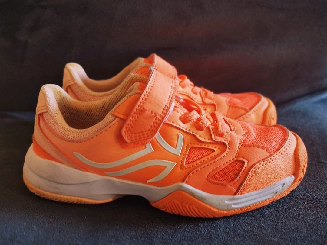 Decathlon ARTENGO Kids Girls Tennis Shoes TS560 Fluo peach Size