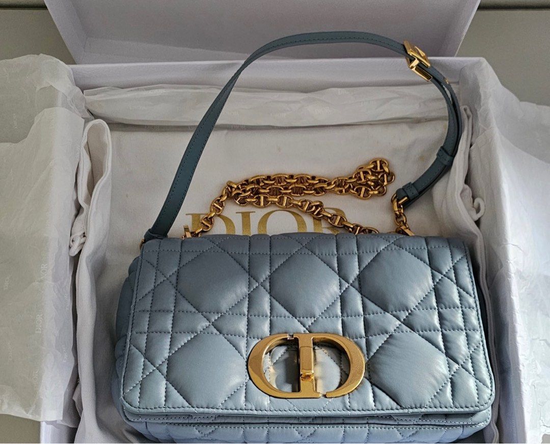 DIOR CARO MEDIUM CLOUD BLUE, Luxury, Bags Wallets on Carousell