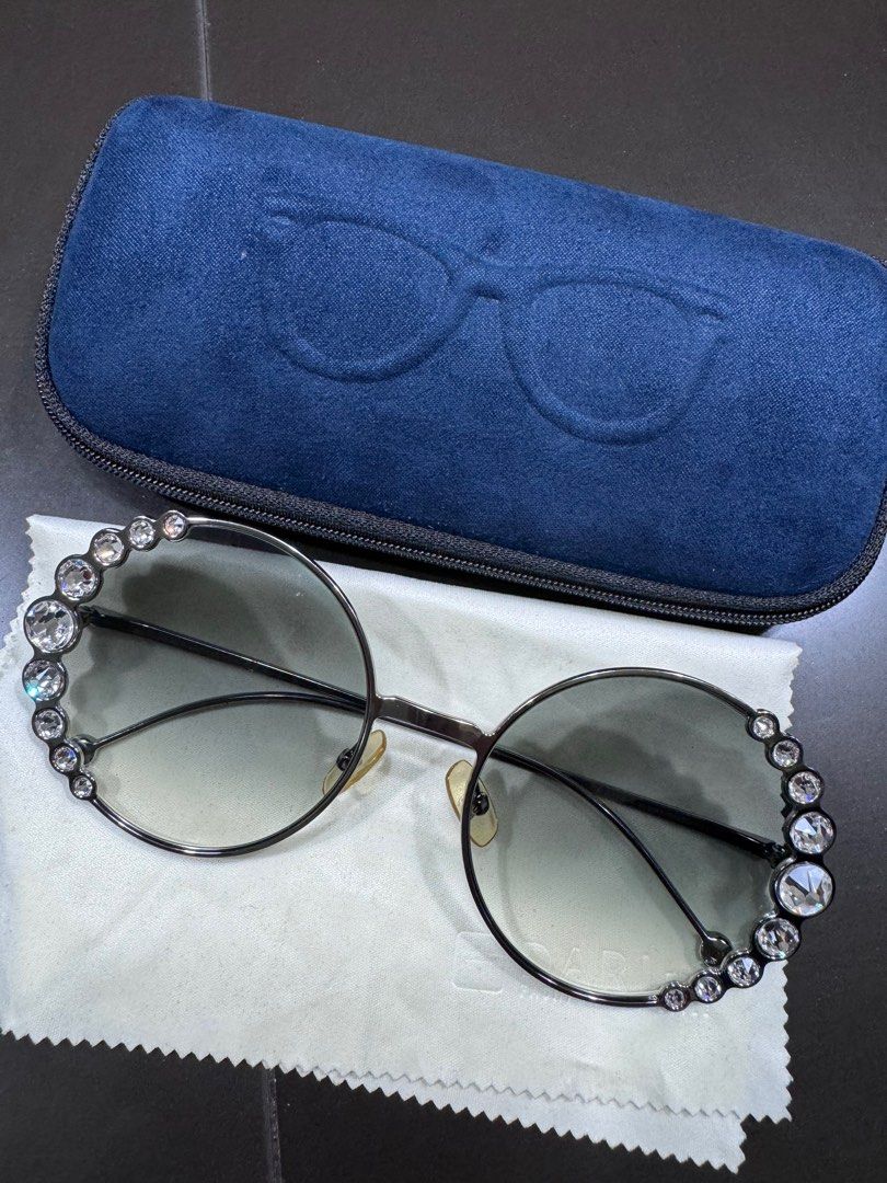 Fendi metallic crystal Swarovski sunglasses (Category: Sunglasses & Eyewear) located in Pasig City. Submitted by lieash (Listing ID 1283960477, Image 1). Description: Lightly used SRP 445$ (25k) Authentic.