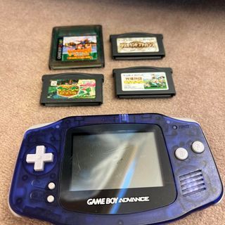 Game Boy Advance Purple without battery cover with games