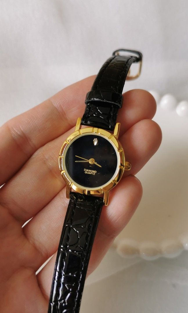 Genuine diamond deals quartz watch price