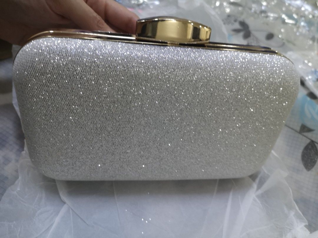 Glitter Clutch Bag with Strap
