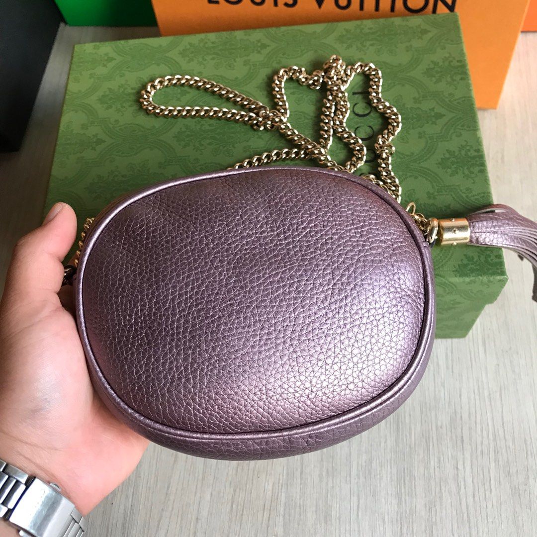 HOT Purple Gucci Mini Soho Chain Bag Gucci GG Soho Lined G