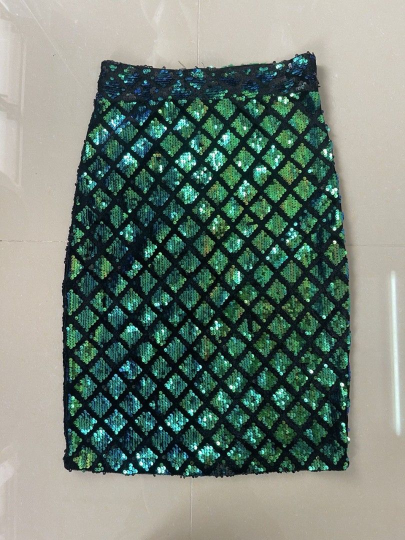 Holographic sales sequin skirt