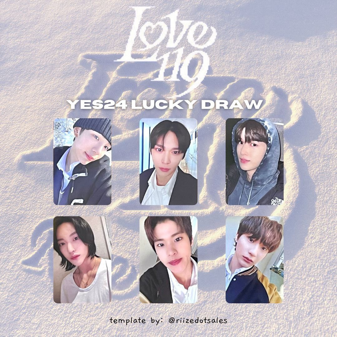 [incoming] wts riize love 119 yes24 lucky draw pob shotaro eunseok sungchan  wonbin sohee anton