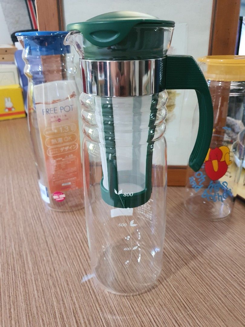 IWAKI PYREX, HARIO COLD BREW PITCHERS (Category: Water Bottles & Tumblers) located in Rizal. Submitted by missytin (Listing ID 1284018920, Image 2). Description: blue Hario 1.3 L = Php750 green Hario cold brew = Php800 winnie the pooh Iwaki pyrex = Php750 take all for Php2,000 made in Japan please manage your expectations as these items are either lightly used or old stocks and might have minor scratches/removable stains. UNLESS STATED AS BRAND N