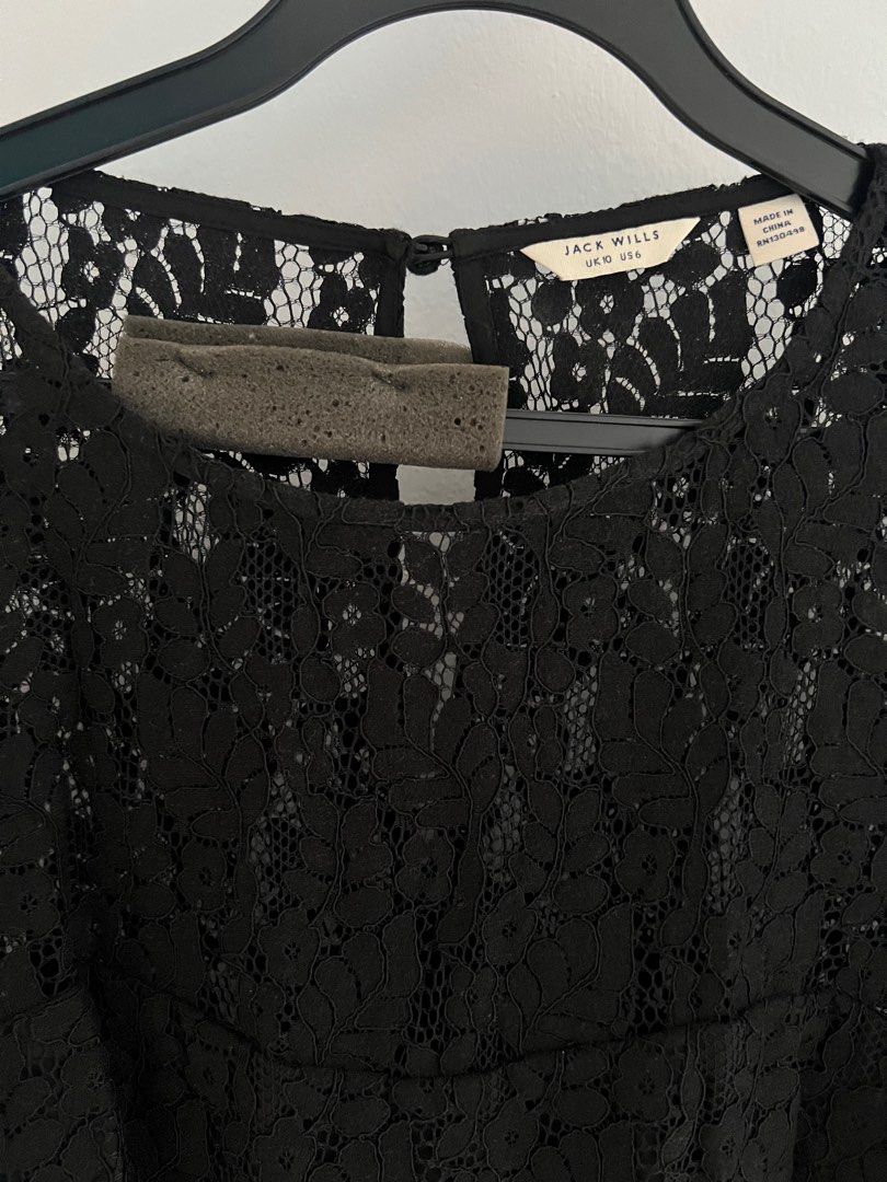 Jack wills black lace dress hotsell