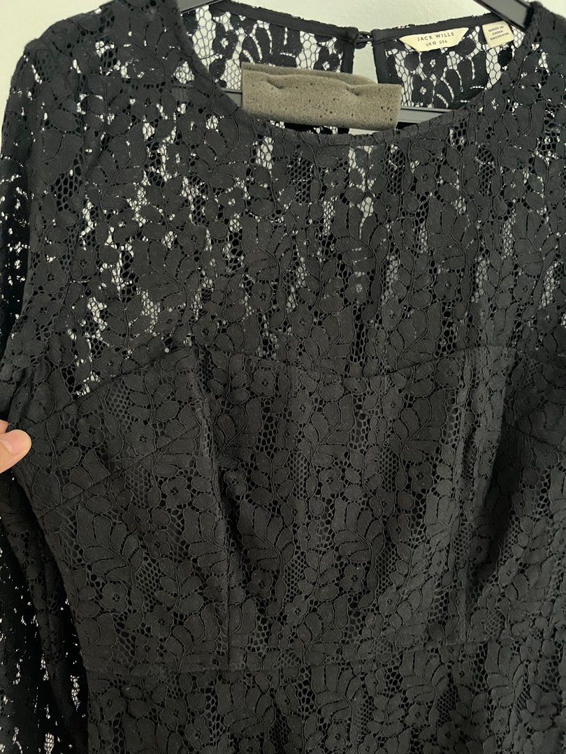 Jack wills black lace dress online