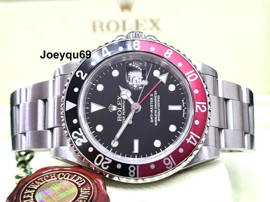 Just Serviced 40mm ROLEX GMT Master 2 COKE Red Black bezel 16710 Excellent Condition