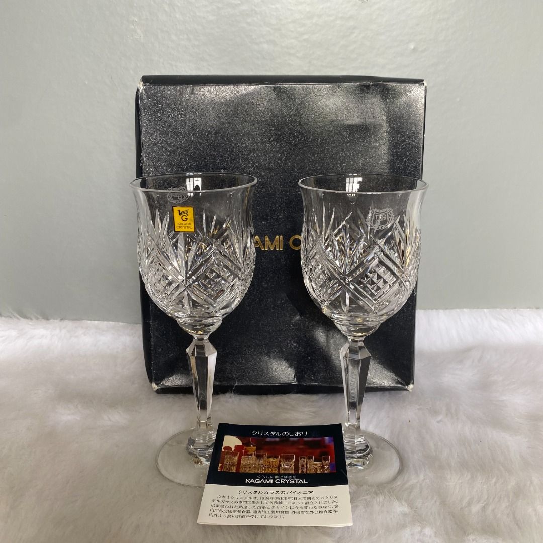 Kagami Clear Handcut Crystal Wine Glass (Category: Dinnerware & Cutlery) located in Consolacion. Submitted by posh_avenue_home (Listing ID 1284094171, Image 1). Description: New with box. From Japan. 7" x 2.75". 100% authentic!!!.