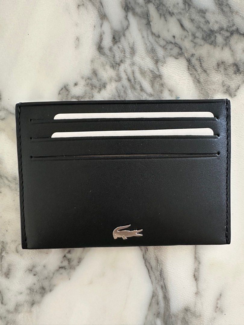 LACOSTE MEN S UNISEX FITZGERALD LEATHER CARD HOLDER Men s Fashion Watches Accessories Wallets Card Holders on Carousell