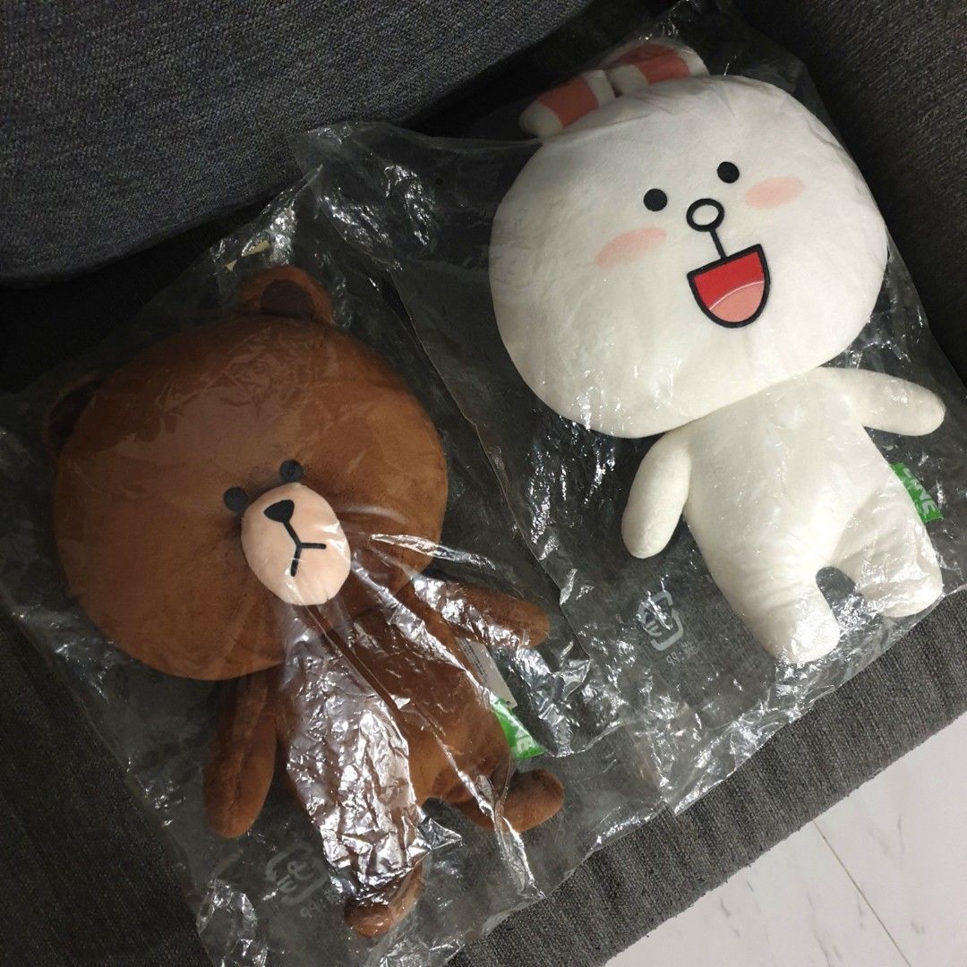 LINE CONY BROWN White Brown Plush Soft Toys, Hobbies Toys, Toys