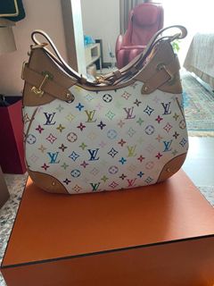 White colorful lv discount bag