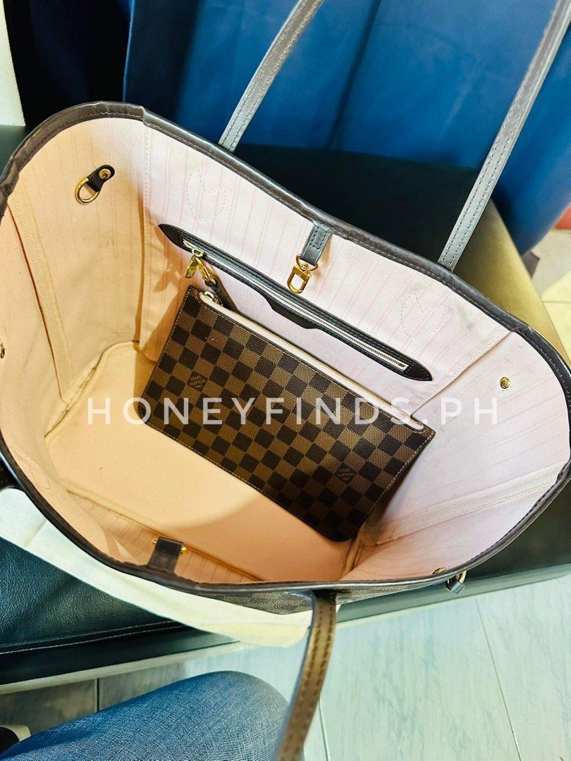 LV Neverfull MM (Category: Luxury Bags & Wallets) located in Manila. Submitted by hj_256734 (Listing ID 1283974674, Image 3). Description: LV Neverfull MM in Rose ballerine lining 🌸💕💞 100% Original! 💯 No issue, Lightly used. Complete items from paper bag to dust bag, with authenticity card. Direct message for the price. :).