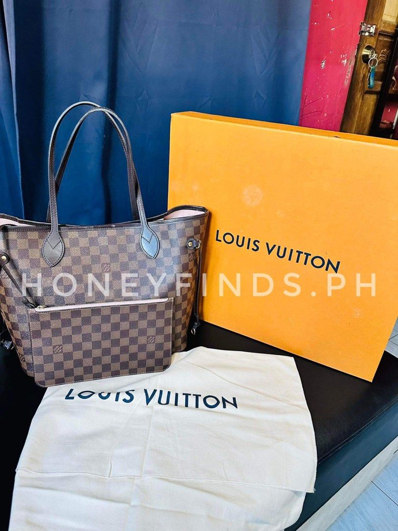 LV Neverfull MM (Category: Luxury Bags & Wallets) located in Manila. Submitted by hj_256734 (Listing ID 1283974674, Image 1). Description: LV Neverfull MM in Rose ballerine lining 🌸💕💞 100% Original! 💯 No issue, Lightly used. Complete items from paper bag to dust bag, with authenticity card. Direct message for the price. :).