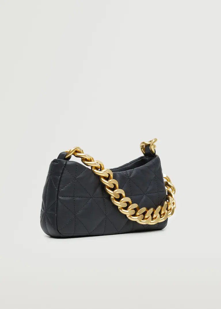 Quilted chain clearance bag mango