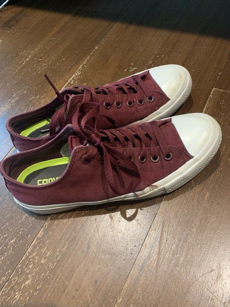 Maroon converse slip ons sale