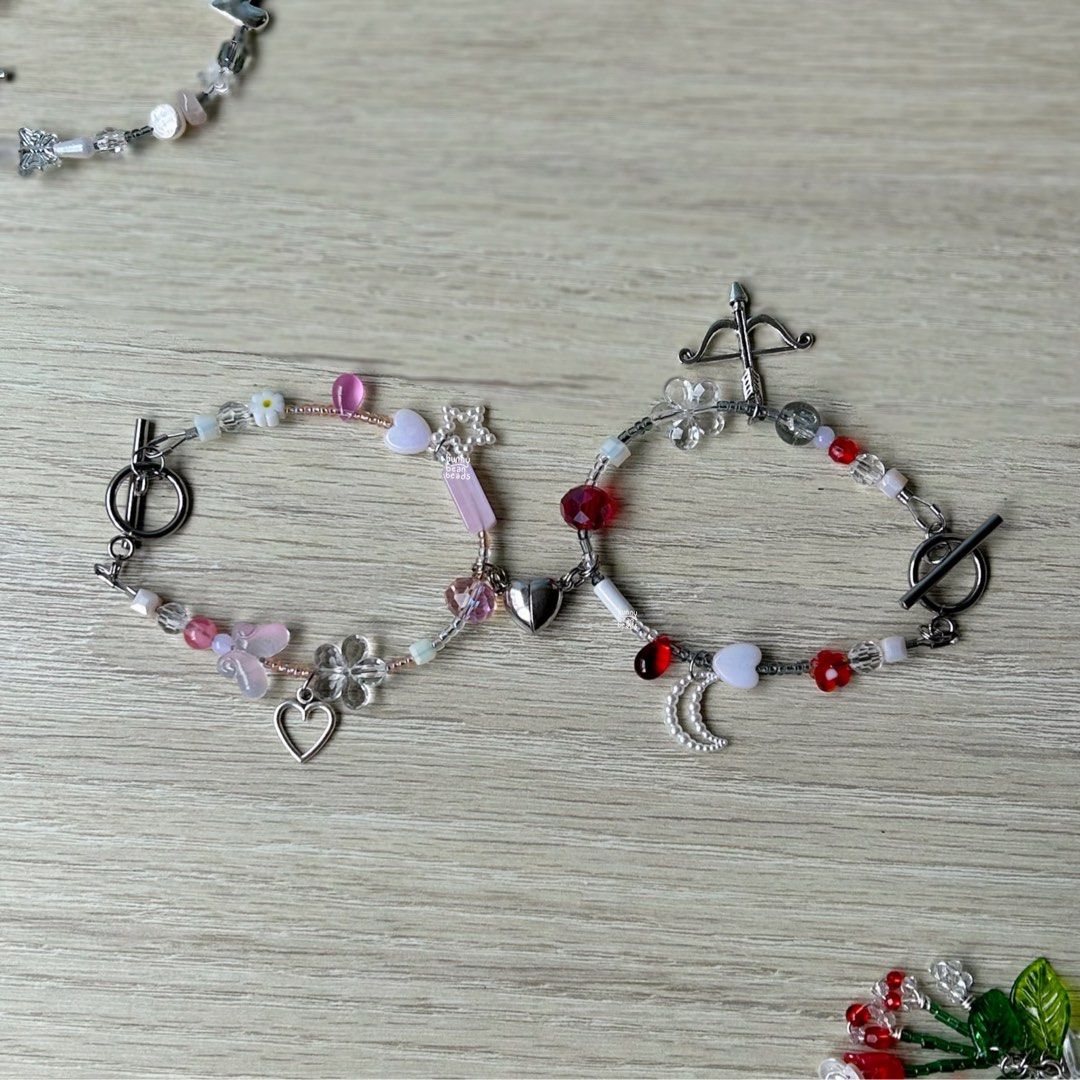 Matching Valentines Handmade Beaded Bracelet Women s Fashion