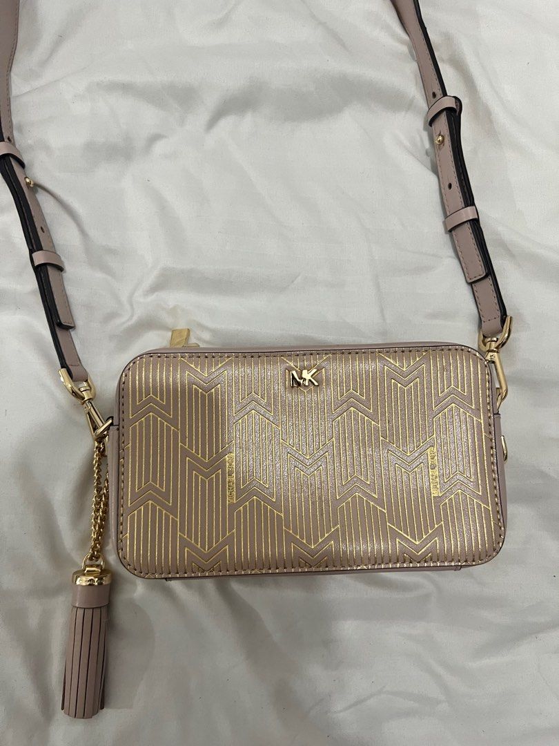 Michael kors metallic shop deco small camera bag